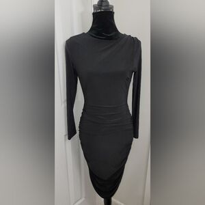Lulus Black Ruched Dress